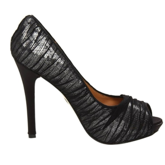 Badgley Mischka “Star” Platform Pumps Black Size 7 - Picture 4 of 14